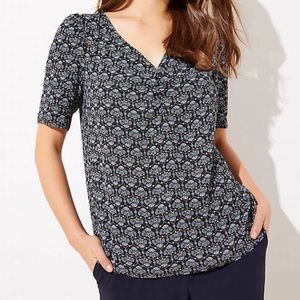 LOFT Mosaic Cinched V-Neck Top